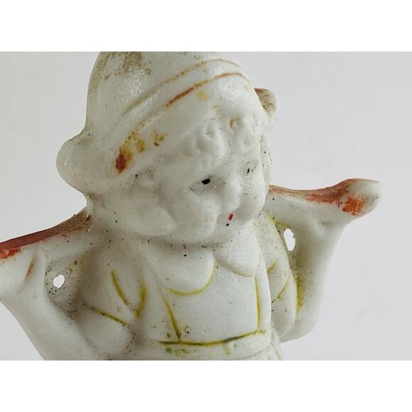 Japan Non Glazed Porcelain Figure Dutch Girl White - Picture 3 of 9